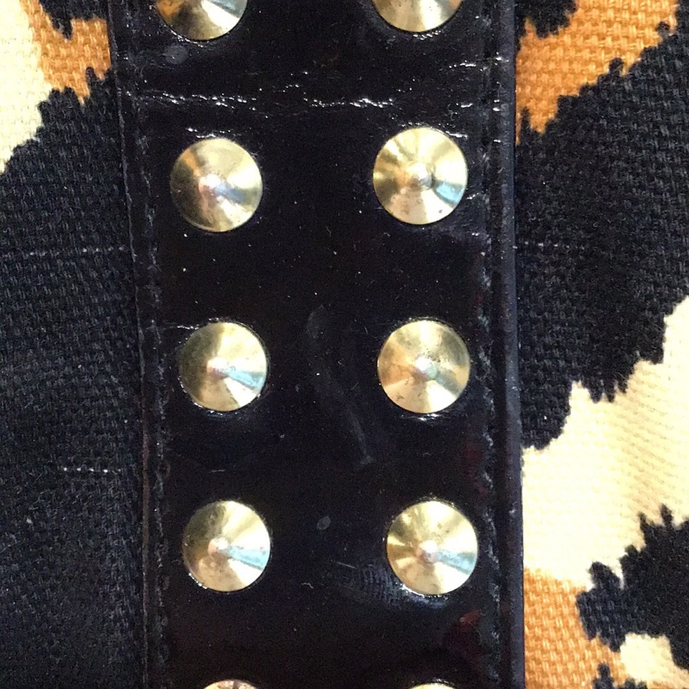 Betseyville by Betsey Johnson Tiger Print Tote with Studs, Black/Brown - Picture 8 of 12